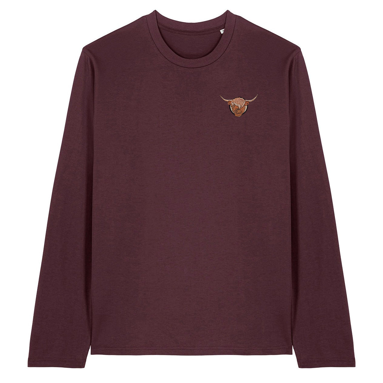 Highland Cow Embroidered Long Sleeve T-Shirt