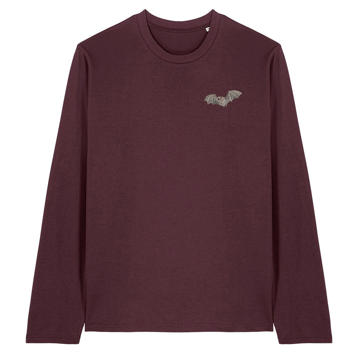 Natterer's Bat Embroidered Long Sleeve T-Shirt