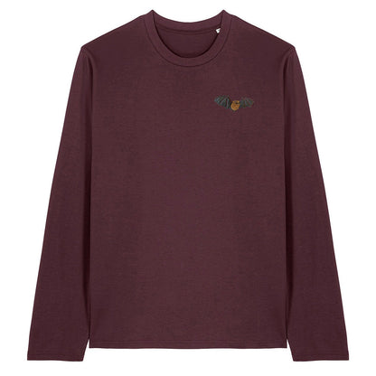 Noctule Bat Embroidered Long Sleeve T-Shirt