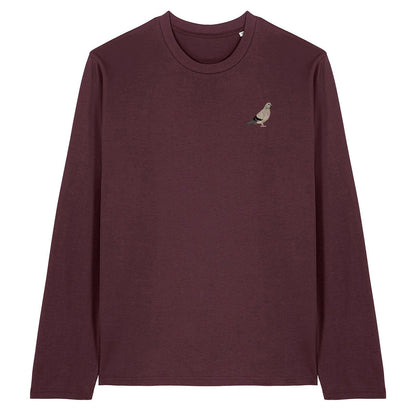 Pigeon Embroidered Long Sleeve T-Shirt