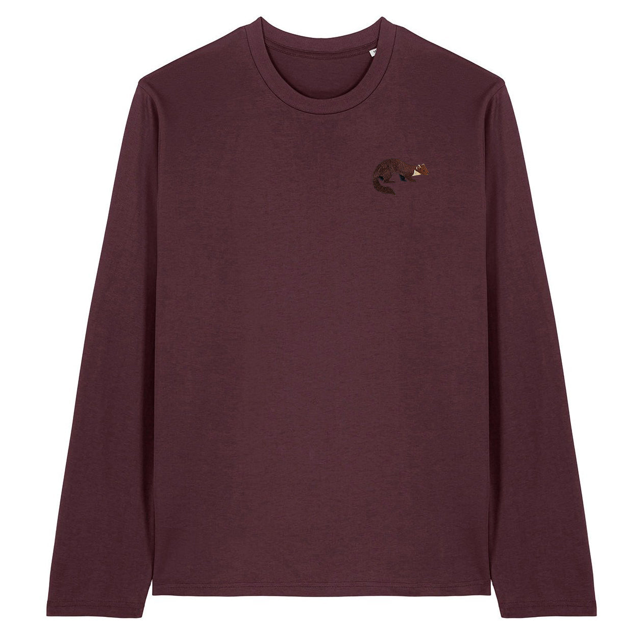 Pine Marten Embroidered Long Sleeve T-Shirt
