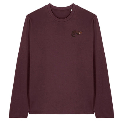 Pine Marten Embroidered Long Sleeve T-Shirt