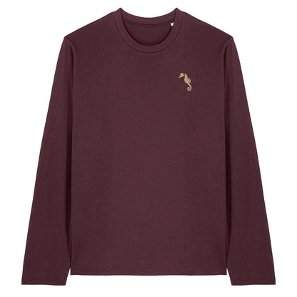 Seahorse Embroidered Long Sleeve T-Shirt
