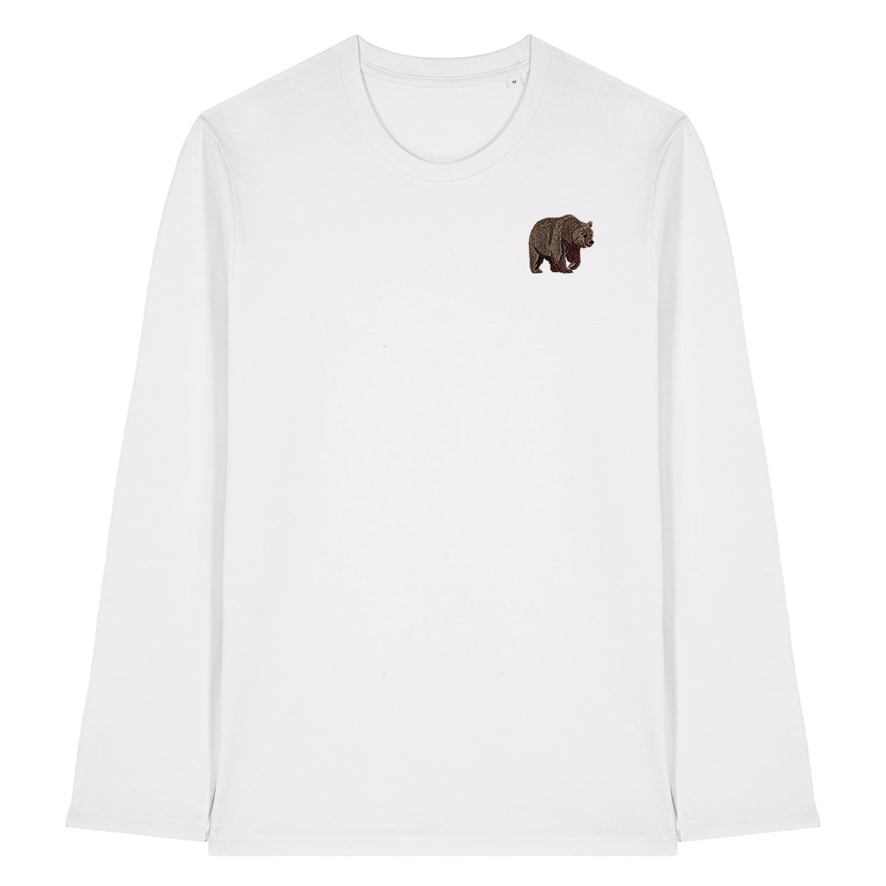 Brown Bear Embroidered Long Sleeve T-Shirt