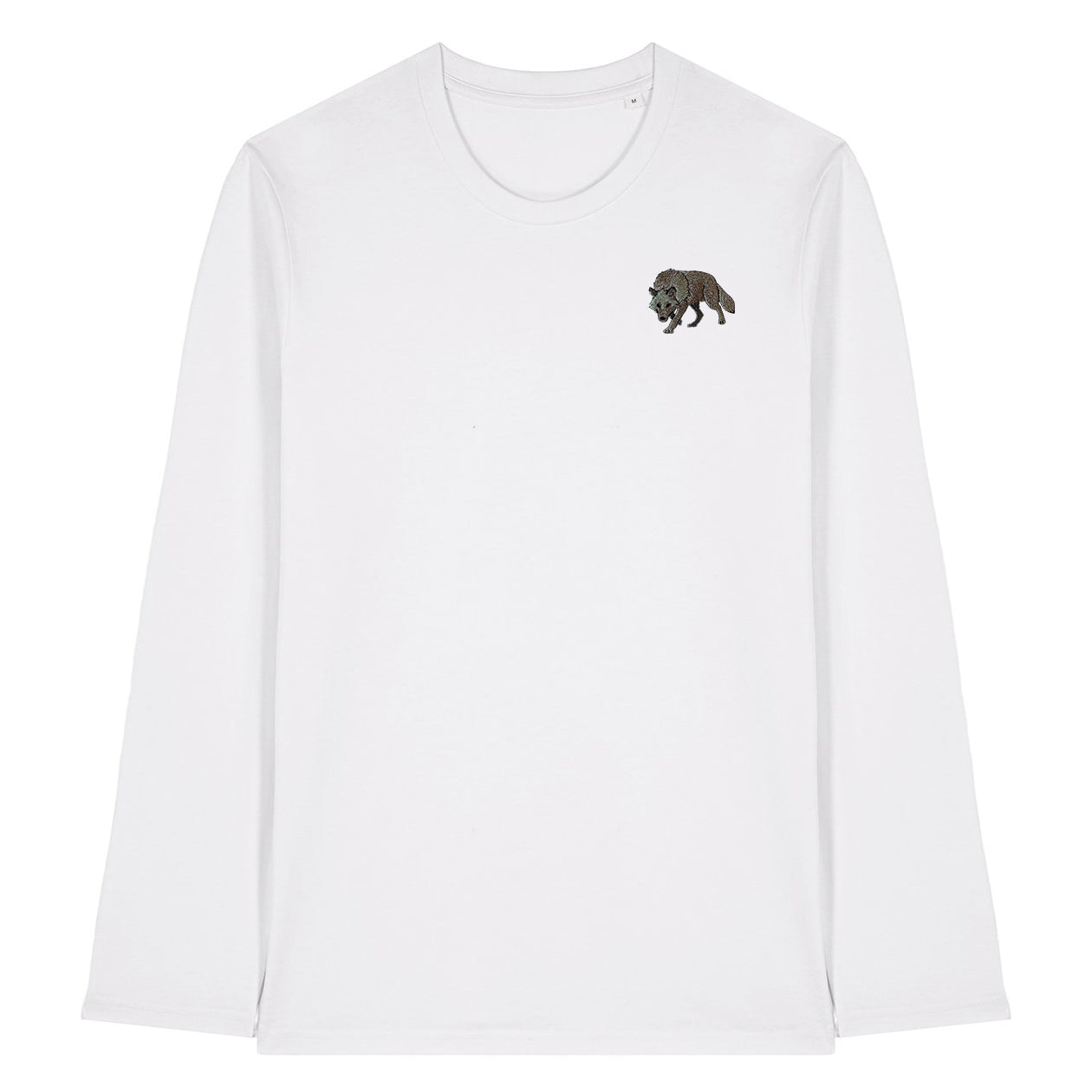 Grey Wolf Embroidered Long Sleeve T-Shirt