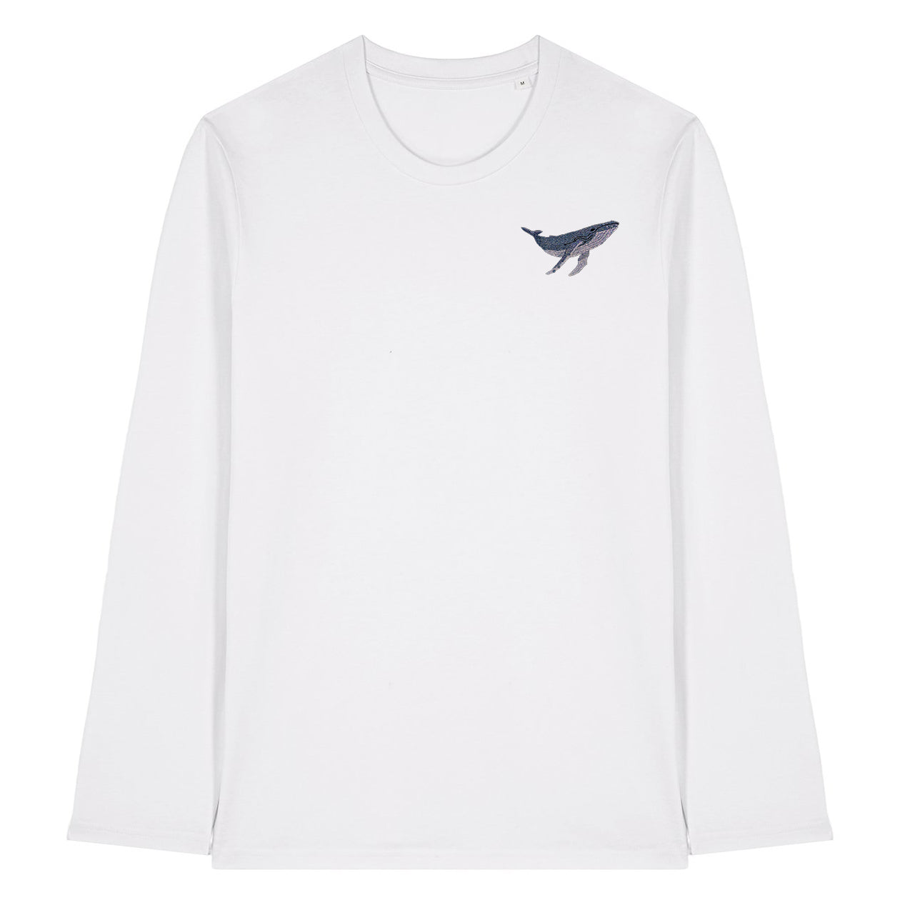 Humpback Whale Embroidered Long Sleeve T-Shirt