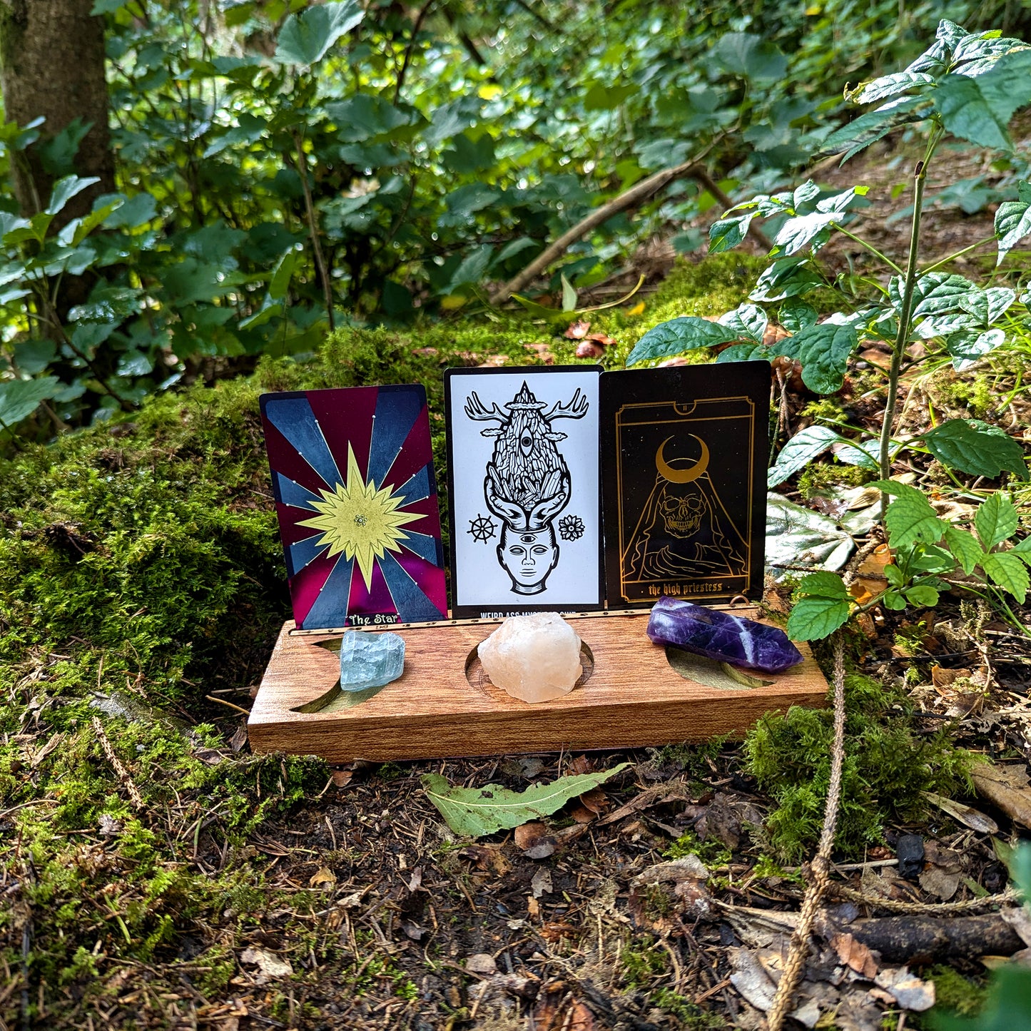 Hand-Crafted Wooden Tarot Card Holder