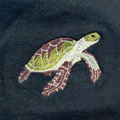 Closeup photo of the Sea Turtle embroidery design