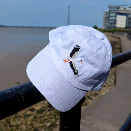 White Stork Flight Embroidered Baby/Toddler Cap (up to 5 years)