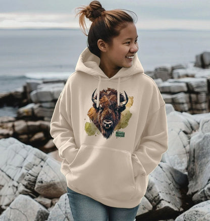 Bison with Wildflowers & Butterflies Hoodie