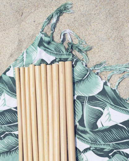 Reusable Bamboo Straw Set with Jute Pouch